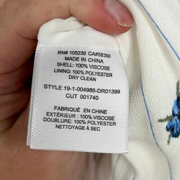 NWT Joie Porcelain Lamberta High Low Floral Print Sleeveless Dress 2 - Picture 6 of 7